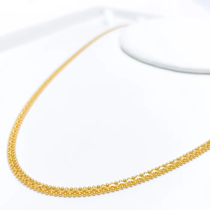PreStyled Sets Andaaz Jewelers Slender Flat 22K Gold Chain 16