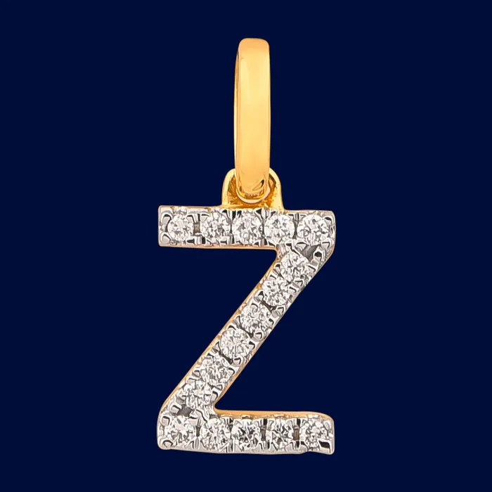 PreStyled Sets Andaaz Jewelers Z Diamond Letter 18k Gold Pendant