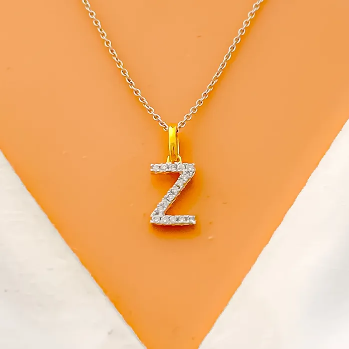 PreStyled Sets Andaaz Jewelers Z Diamond Letter 18k Gold Pendant
