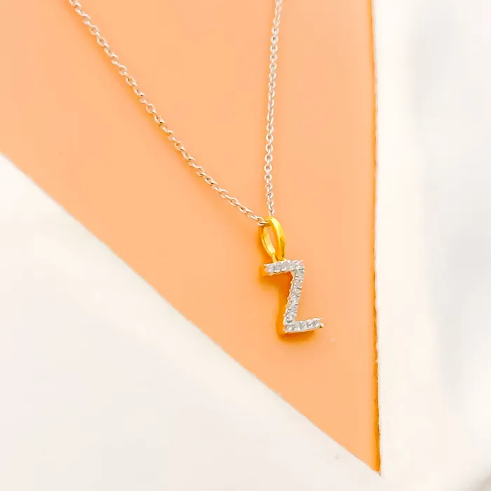 PreStyled Sets Andaaz Jewelers Z Diamond Letter 18k Gold Pendant