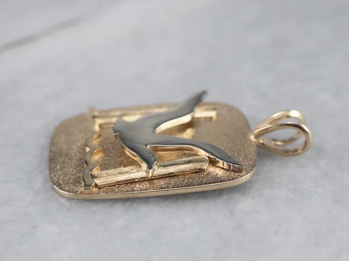 PreStyled Sets Market Square Jewelers Modernist Gold Seagull Seascape Pendant PreStyled Sets Market Square Jewelers Modernist Gold Seagull Seascape Pendant