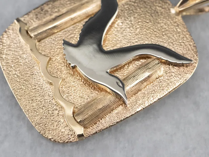 PreStyled Sets Market Square Jewelers Modernist Gold Seagull Seascape Pendant PreStyled Sets Market Square Jewelers Modernist Gold Seagull Seascape Pendant