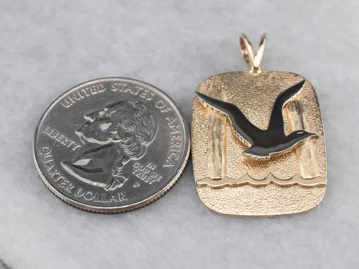 PreStyled Sets Market Square Jewelers Modernist Gold Seagull Seascape Pendant PreStyled Sets Market Square Jewelers Modernist Gold Seagull Seascape Pendant