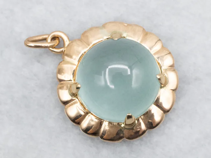 PreStyled Sets Market Square Jewelers Scalloped Gold Quartz Cabochon Pendant PreStyled Sets Market Square Jewelers Scalloped Gold Quartz Cabochon Pendant