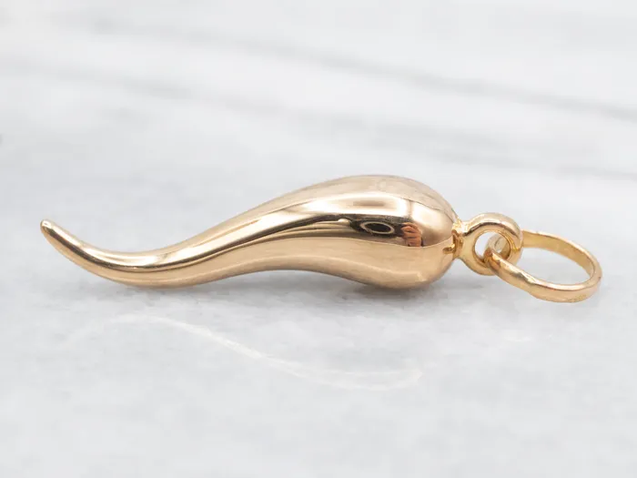 PreStyled Sets Market Square Jewelers Yellow 18Karat Gold Italian Horn Pendant PreStyled Sets Market Square Jewelers Yellow 18Karat Gold Italian Horn Pendant