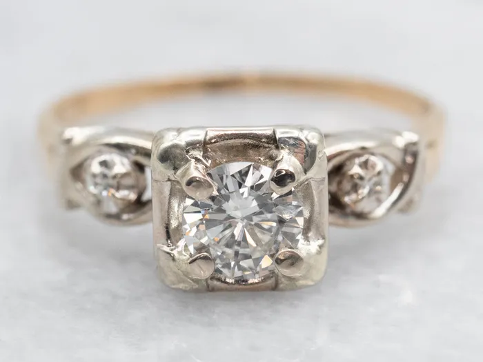 Retro Diamond Engagement Ring with Illusion Head Market Square Jewelers Rings Retro Diamond Engagement Ring with Illusion Head Market Square Jewelers Rings