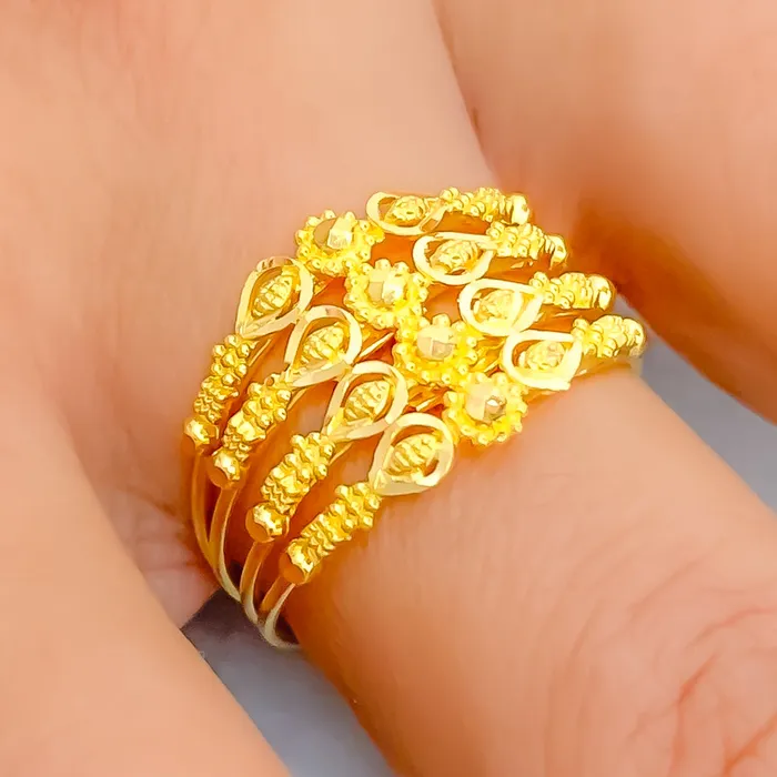 Rings Andaaz Jewelers Adorned Brilliant 22K Gold Ring