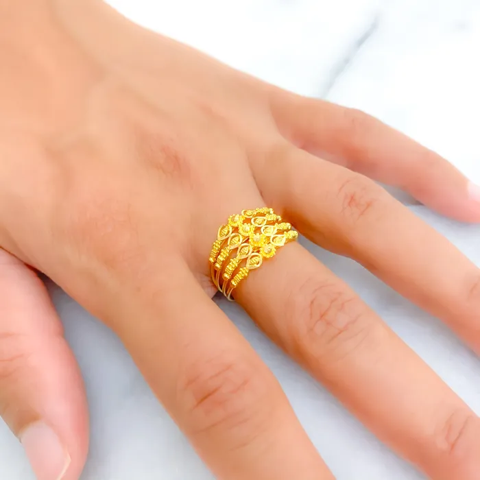 Rings Andaaz Jewelers Adorned Brilliant 22K Gold Ring