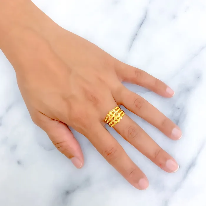 Rings Andaaz Jewelers Adorned Brilliant 22K Gold Ring
