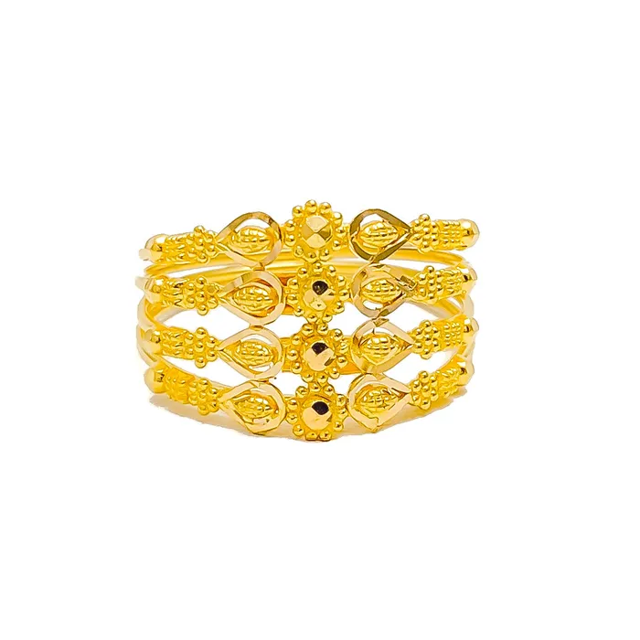 Rings Andaaz Jewelers Adorned Brilliant 22K Gold Ring