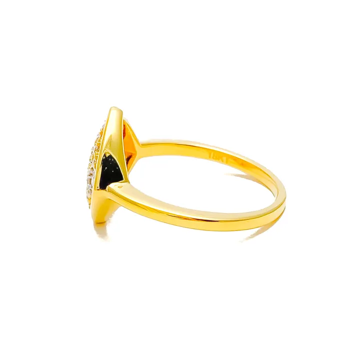 Rings Andaaz Jewelers Bold Glowing Geometric 18K Gold Diamond Statement Ring