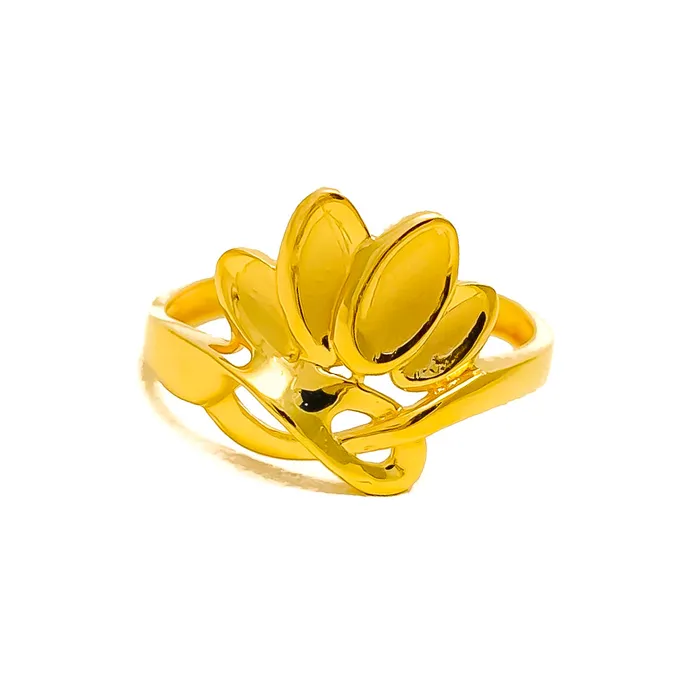 Rings Andaaz Jewelers Distinct Half Flower 22k Gold Ring