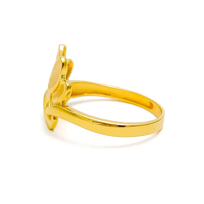 Rings Andaaz Jewelers Distinct Half Flower 22k Gold Ring