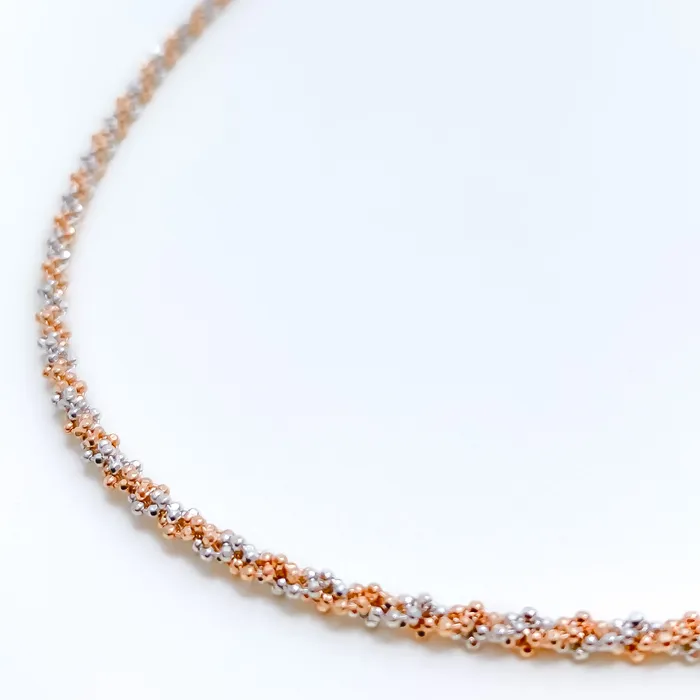 Rings Andaaz Jewelers Dual Tone Popcorn 22K Gold Chain 16