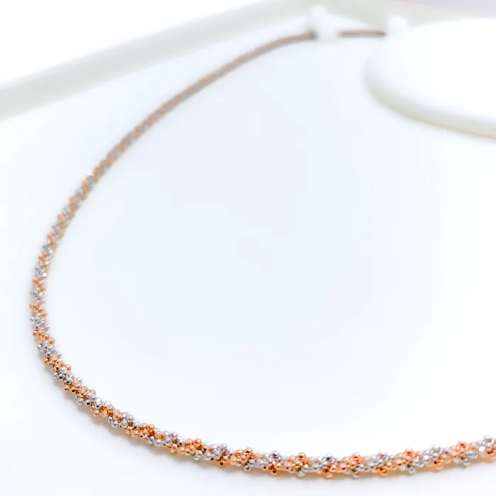 Rings Andaaz Jewelers Dual Tone Popcorn 22K Gold Chain 16