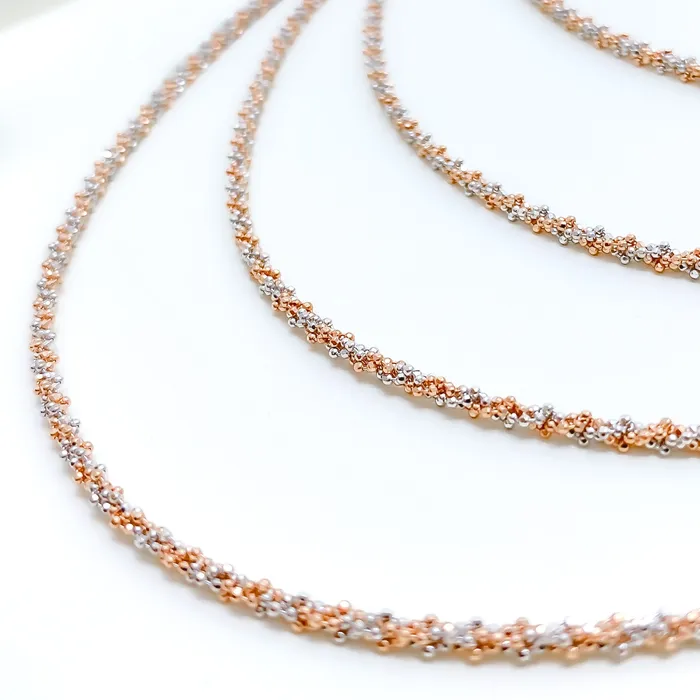 Rings Andaaz Jewelers Dual Tone Popcorn 22K Gold Chain 16