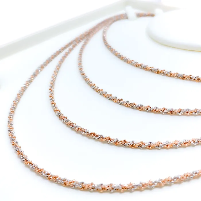 Rings Andaaz Jewelers Dual Tone Popcorn 22K Gold Chain 16