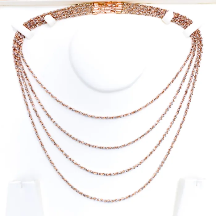 Rings Andaaz Jewelers Dual Tone Popcorn 22K Gold Chain 16