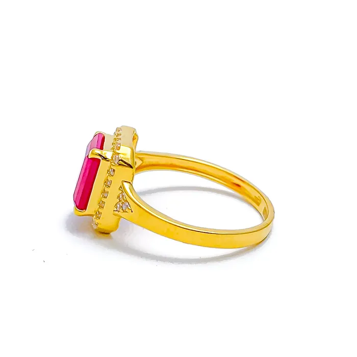 Rings Andaaz Jewelers Elegant Plush 22k Gold CZ 22k Gold Ring
