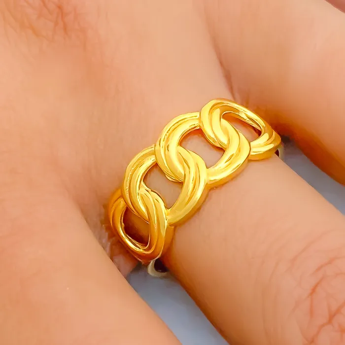 Rings Andaaz Jewelers Everlasting Flawless 22k Gold Loop Ring