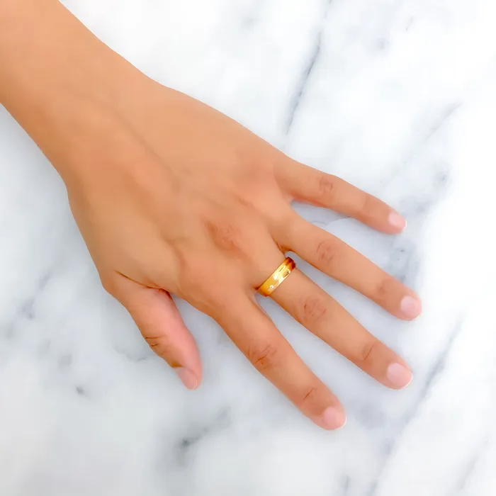 Rings Andaaz Jewelers Impeccable Rich 21k Gold CZ Band