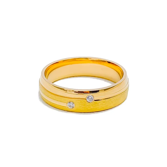 Rings Andaaz Jewelers Impeccable Rich 21k Gold CZ Band
