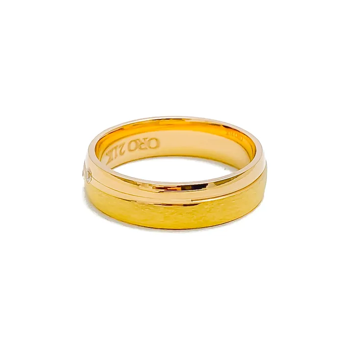 Rings Andaaz Jewelers Impeccable Rich 21k Gold CZ Band