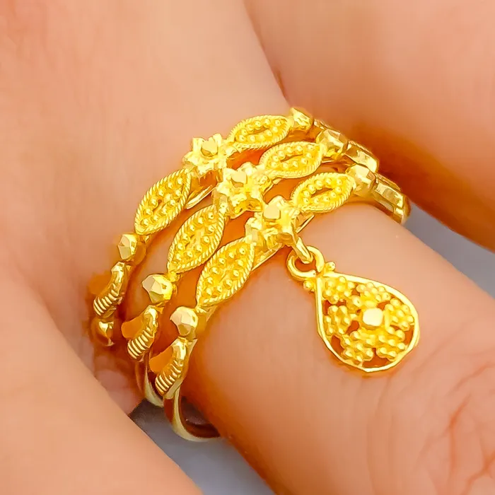 Rings Andaaz Jewelers Lovely Elevated 22K Gold Spiral Ring