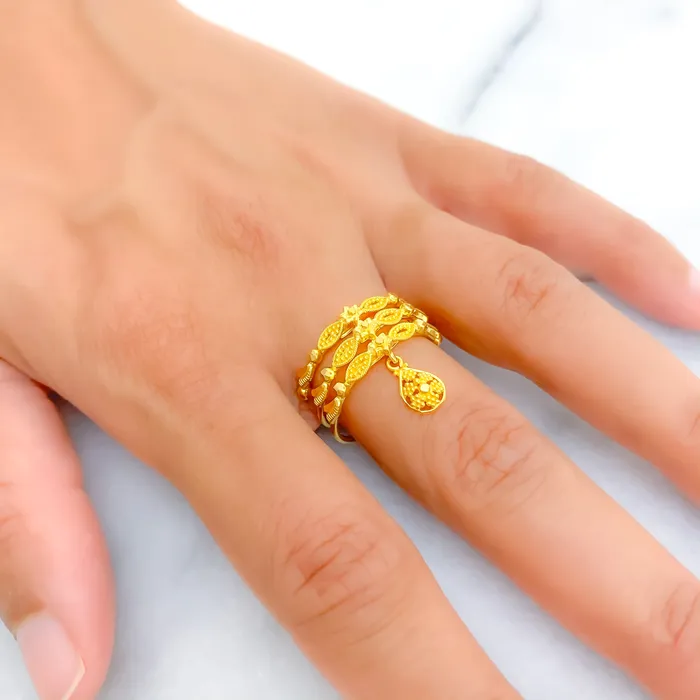 Rings Andaaz Jewelers Lovely Elevated 22K Gold Spiral Ring