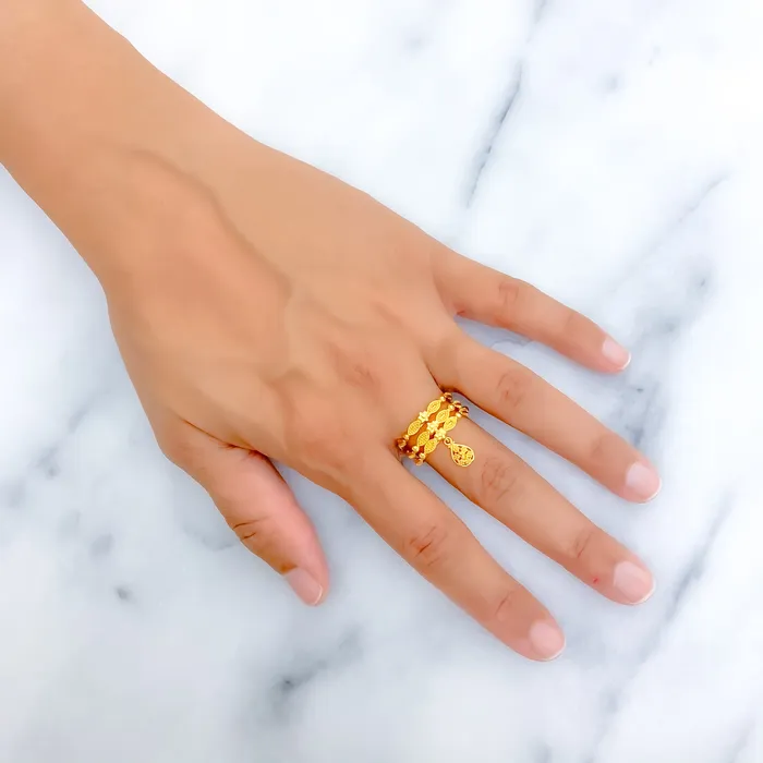 Rings Andaaz Jewelers Lovely Elevated 22K Gold Spiral Ring