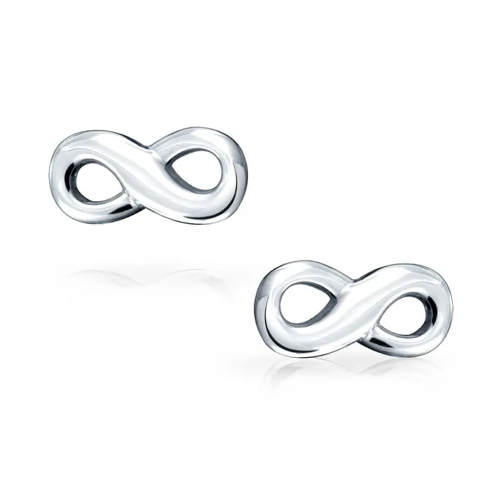 Rings BlingJewelry Wholesale Forever Love Infinity Shirt Cufflink for Men Sterling Silver Wedding Gift