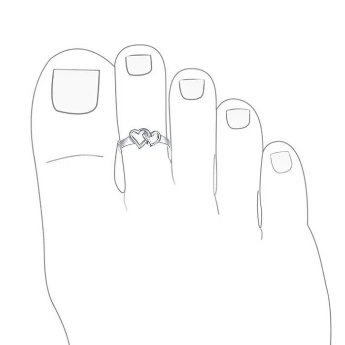 Rings BlingJewelry Wholesale Romantic Midi Finger Infinity Love Knot Toe Ring in Polished Sterling Silver