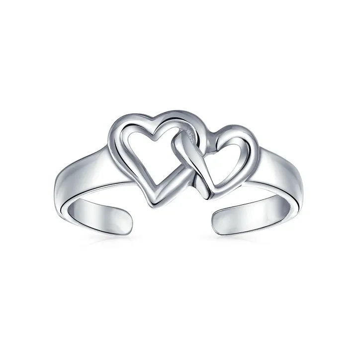 Rings BlingJewelry Wholesale Romantic Midi Finger Infinity Love Knot Toe Ring in Polished Sterling Silver