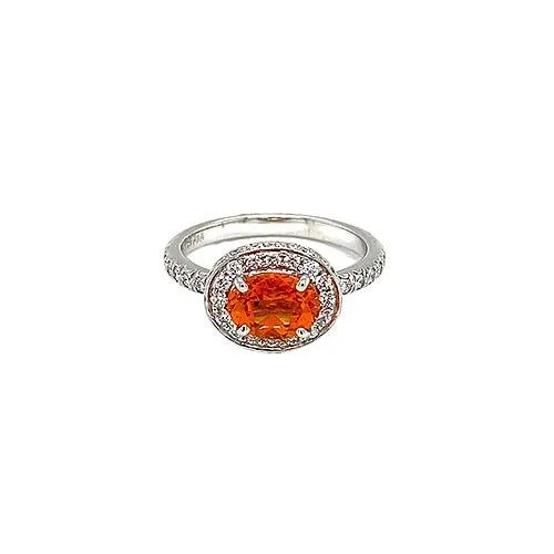 Rings CH Collection Gumuchian Mandarin Orange Garnet Diamond Ring