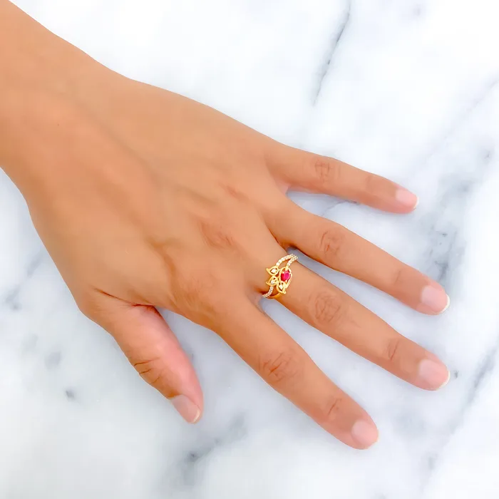 Rings Ethereal Fancy 22k Gold CZ Ring Andaaz Jewelers