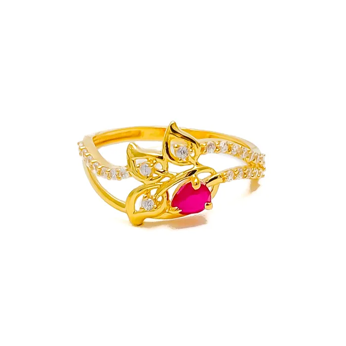 Rings Ethereal Fancy 22k Gold CZ Ring Andaaz Jewelers