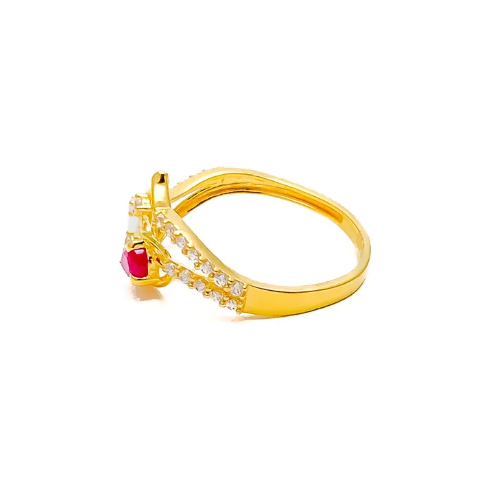 Rings Ethereal Fancy 22k Gold CZ Ring Andaaz Jewelers