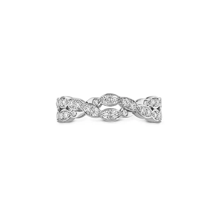 Rings Hearts on Fire Hearts On Fire Lorelei Floral Diamond Double Twist Band Rings Hearts on Fire Hearts On Fire Lorelei Floral Diamond Double Twist Band