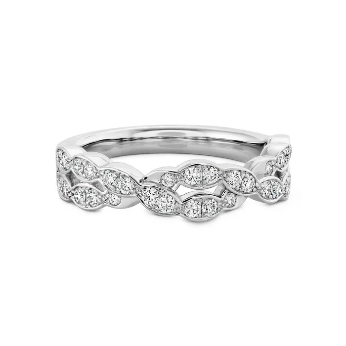 Rings Hearts on Fire Hearts On Fire Lorelei Floral Diamond Double Twist Band Rings Hearts on Fire Hearts On Fire Lorelei Floral Diamond Double Twist Band
