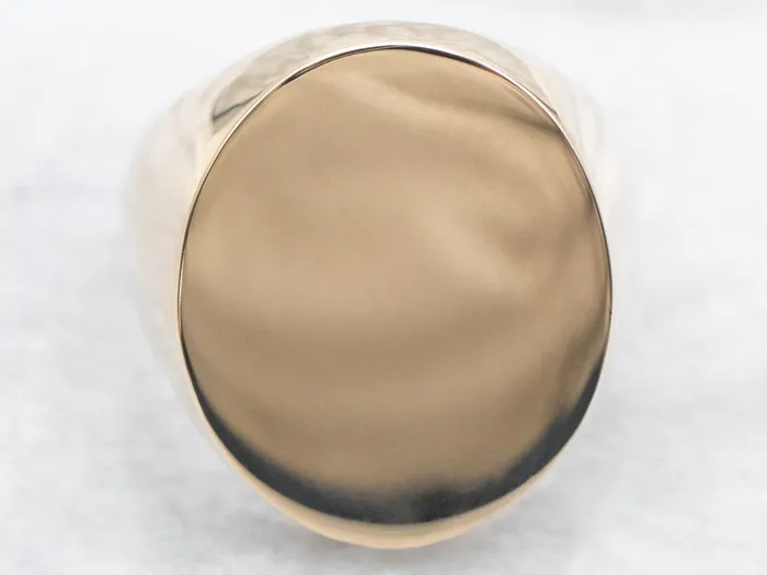 Rings Large Plain Oval Top Signet Ring Market Square Jewelers
