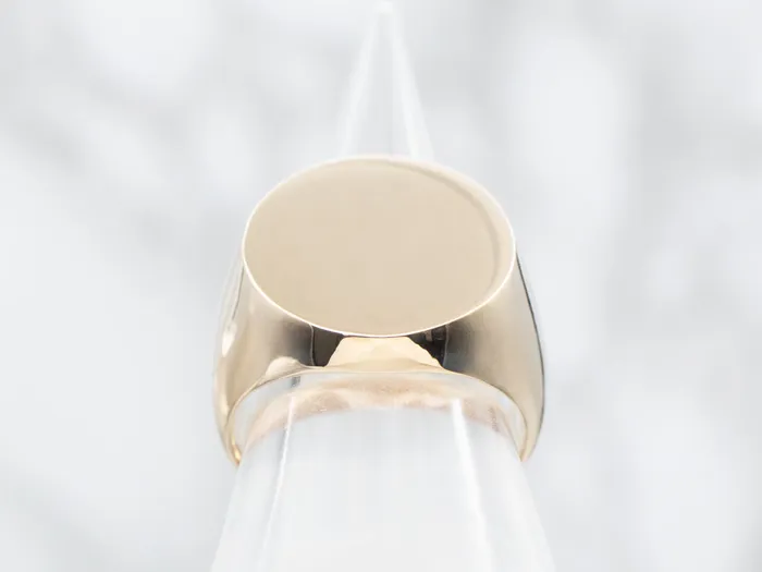 Rings Large Plain Oval Top Signet Ring Market Square Jewelers