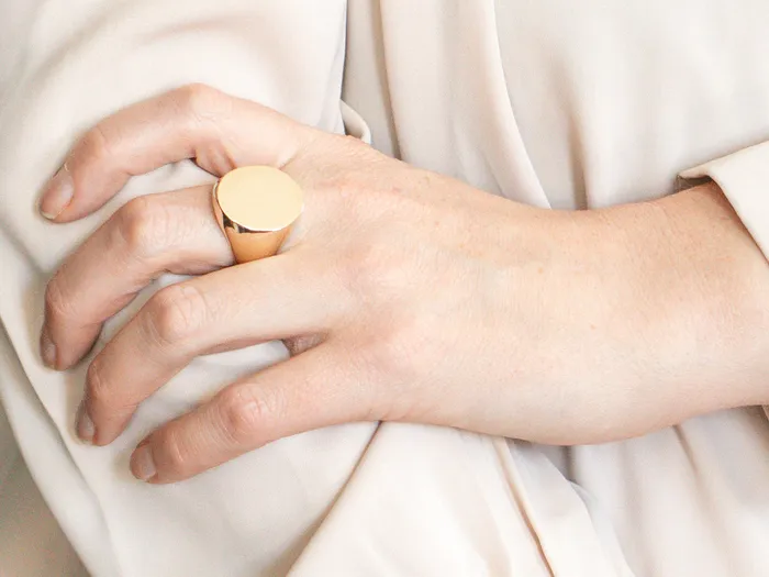Rings Large Plain Oval Top Signet Ring Market Square Jewelers