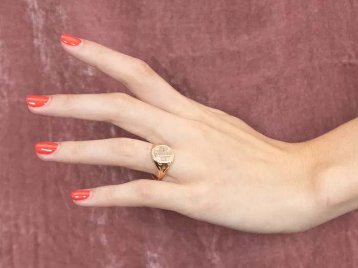 Rings Market Square Jewelers Art Deco HTE Gold Signet Ring Rings Market Square Jewelers Art Deco HTE Gold Signet Ring
