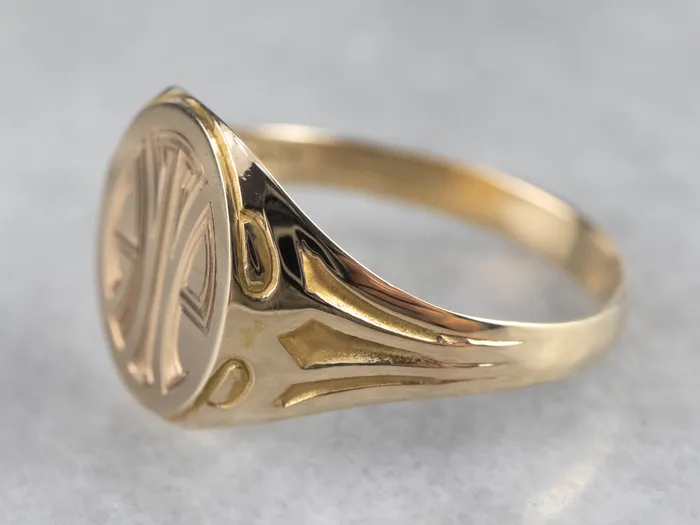 Rings Market Square Jewelers Art Deco HTE Gold Signet Ring Rings Market Square Jewelers Art Deco HTE Gold Signet Ring