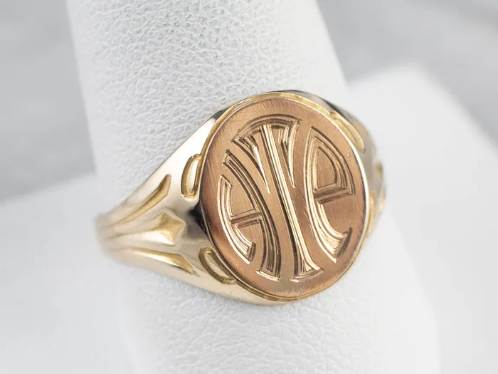 Rings Market Square Jewelers Art Deco HTE Gold Signet Ring Rings Market Square Jewelers Art Deco HTE Gold Signet Ring