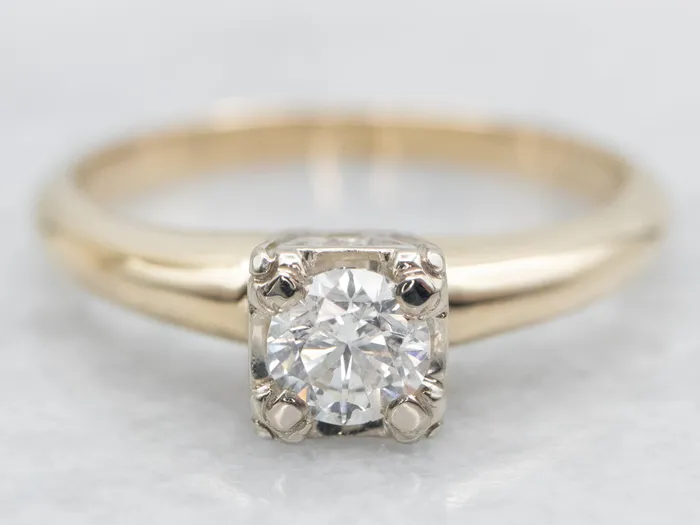 Rings Market Square Jewelers Classic Two Tone Diamond Solitaire Engagement Ring Rings Market Square Jewelers Classic Two Tone Diamond Solitaire Engagement Ring