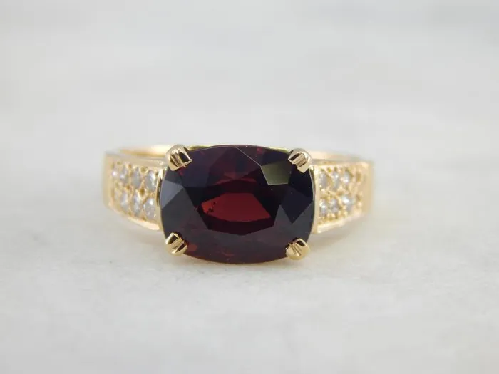 Rings Market Square Jewelers Deep Red Pyrope Garnet Pave Diamonds and Gold Cocktail Ring Rings Market Square Jewelers Deep Red Pyrope Garnet Pave Diamonds and Gold Cocktail Ring