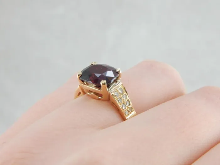 Rings Market Square Jewelers Deep Red Pyrope Garnet Pave Diamonds and Gold Cocktail Ring Rings Market Square Jewelers Deep Red Pyrope Garnet Pave Diamonds and Gold Cocktail Ring
