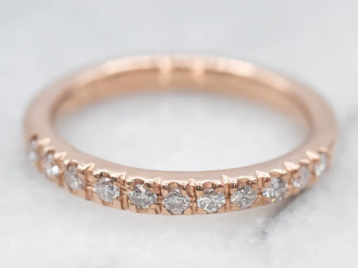Rings Market Square Jewelers Glittering Rose Gold Diamond Band