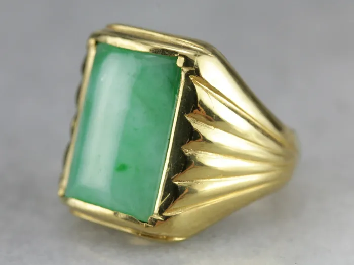Rings Market Square Jewelers Mens Retro Era Jadeite Ring